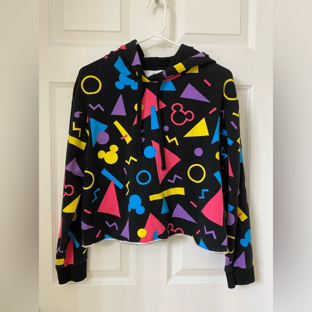 Disney Mickey Mouse Icon Head Cropped Retro Look Pullover Hoodie. - Picture 4 of 4